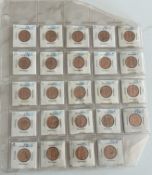 LOT OF 24 1965 CANADA ELIZABETH II 1 CENT COIN
