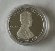 REPUBLIC OF LIBERIA SILVER DOLLAR TRIBUTE COIN TO US