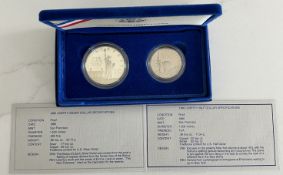 1986 US LIBERTY COINS - SILVER DOLLAR COIN & HALF DOLLAR COIN