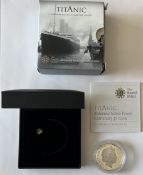 2012 TITANIC ALDERY SILVER PROOF CENTENARY 5 POUND COIN - W/ CERTIFICATE