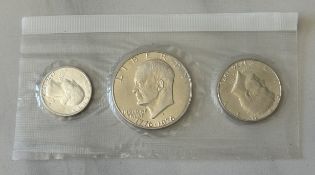 1976 U.S. BICENTENNIAL SILVER UNCIRCULATED 3-COIN SET
