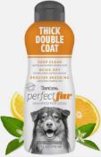 Lot of 18 TropiClean PerfectFur Thick Double Coat Shed Reducing Dog Shampoo, 16-fl oz bott