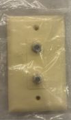 Lot of 55 Coax Wall Plate White double Coaxial Cable Outlet Cover