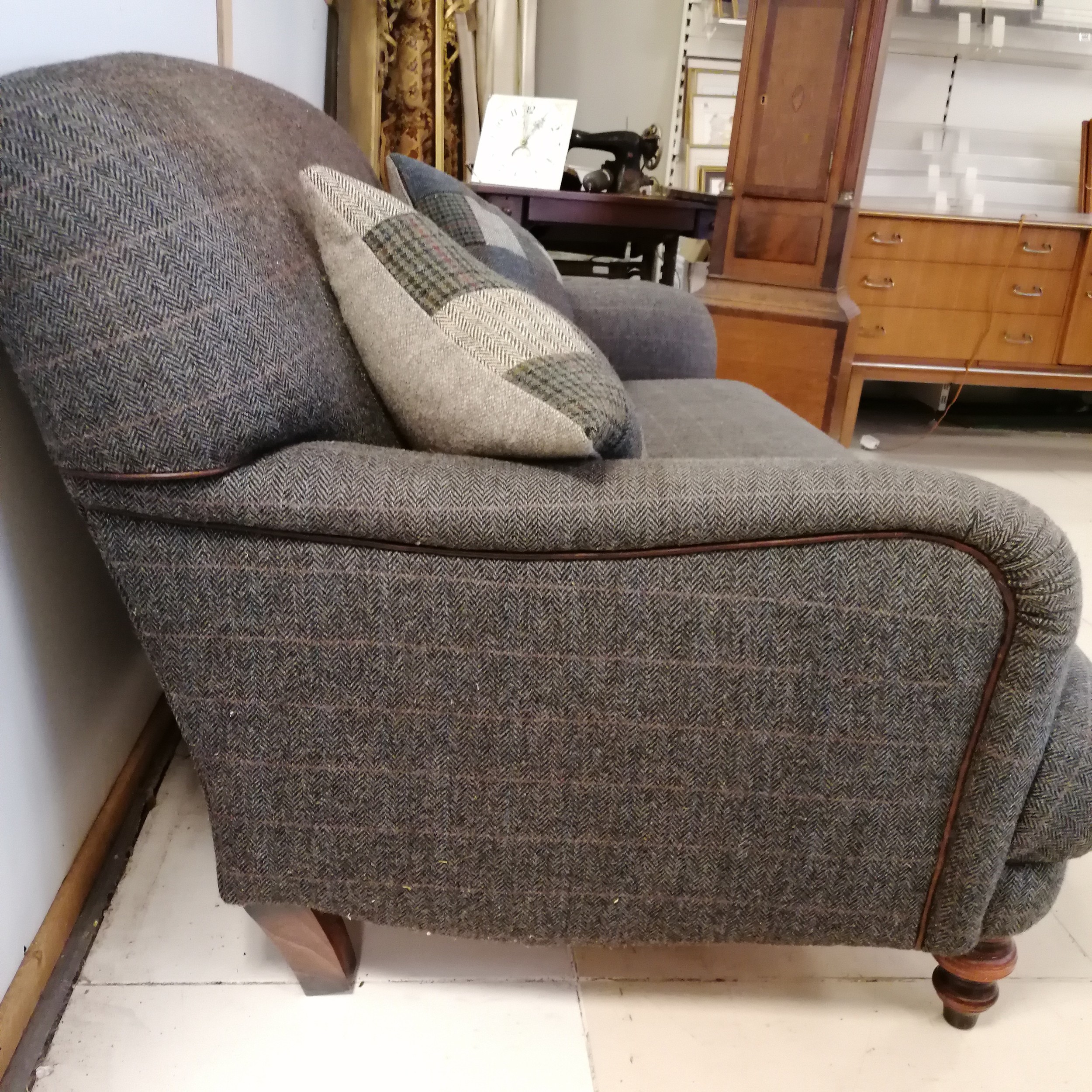 Tetrad Breamar 2 seater sofa upholstered in grey Harris Tweed 155cm wide x 102cm deep x 88cm - Image 4 of 4