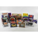 A large collection of boxed diecast model vehicles including Lledo, View Vans, Gilbow, Motormax,