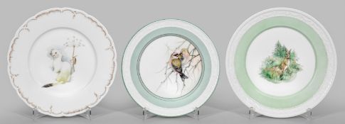 Drei Zierteller mit Malereien von Brigitte Holtz