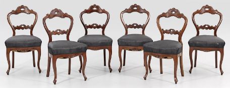 Satz von sechs viktorianischen Stühlen
