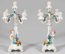 Paar Girandolen mit Putto