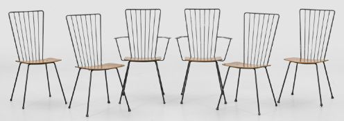 Mid Century Stuhlgruppe in der Art von Carl Auböck