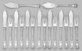 Fischbesteck für sieben Personen