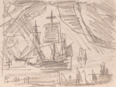 Lyonel Feininger – Segelschiff in Küstennähe (Sailing Ship near the Coast).
