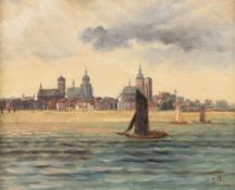 Elisabeth Büchsel – Blick auf Stralsund von Altefähr.