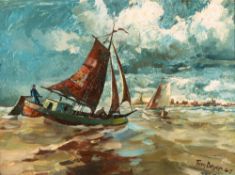 Tom Beyer – Fischerboote vor Stralsund.