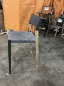 8 - Grey Metal Bar Stool w/Woven Seat