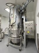 Vector Flo-Coater Stainless Steel Fluid Bed Dryer. With 2 product bowls, mounted control panel, seco