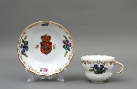 Kaffeetasse mit Untertasse mit Wappen Schaumburg-Lippe