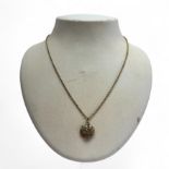Gold Necklace with Pendant, Mourning Jewelry