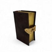 19th Century Bible in Leather Cover with Gold Lock