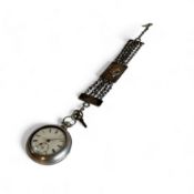 19th Century English Silver Pocket Watch on 19th Century Dutch Chatelaine
