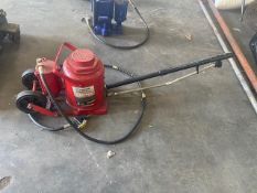 STRONGWAY 50 TON AIR/HYDRAULIC BOTTLE JACK WITH HANDLE SUPPORT EQUIPMENT. Located: 185 Route 109