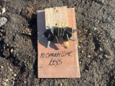 NEW (10) CATERPILLAR KEYS NEW SUPPORT EQUIPMENT