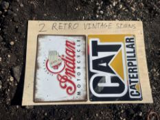 NEW (2) RETRO VINTAGE SIGNS NEW SUPPORT EQUIPMENT