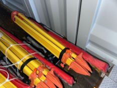 NEW SKLP LASER LEVEL SURVEY EQUIPMENT includes batteries, receiver, tripod and grade rod.