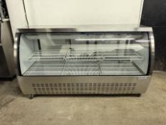 AS IS Condition Nords Refrigeration Model NDC-200 82" Curved Glass Refrigerated Display Case, 115v.