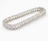 9ct gold diamond double row tennis bracelet (15.8g)