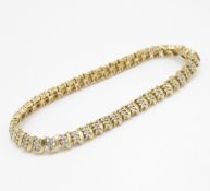 9ct gold diamond tennis bracelet (13.8g)