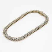 9ct gold diamond tennis bracelet - stone missing (10g)