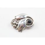 830 Silver Georg Jensen Brooch inc. Stone Set (9g)