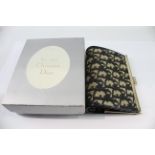 Dior Monogram & Navy Leather Trim Small Clutch / Purse - w/ Gold Tone Hardware, Box Diameter - 15.