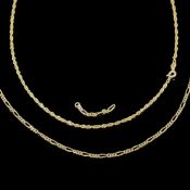 Zwei Ketten, je 333/8k Gelbgold (je punziert), Gesamtgewicht 8,42g, beide beschädigt