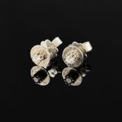 Kleine Diamant Ohrstecker, 585/14k Weißgold (Ohrmuttern punziert, getestet), Gesamtgewicht 1,71g, j