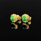 Paar Ohrstecker, 585/14k Gelbgold (punziert und getestet), Gesamtgewicht 2,1g, Durchmesser ca. 9mm