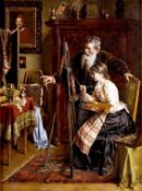Anton Müller 1853-1897, Die Malstunde | Anton Müller 1853-1897, The Painting Lesson
