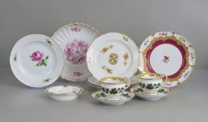 11 Teile Meissen, verschiedene Dekore