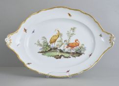 Meissen, Längliche Platte, Marcolini, mit Tierdarstellung 18.Jhdt.