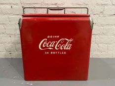 COCA-COLA, A mid 20th century pressed steel cool box.