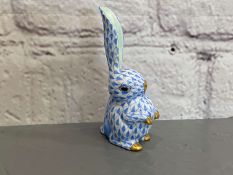 HEREND, Funny Rabbit figure, 5325-0-00 VHB - Blue