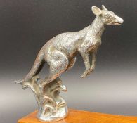 A.E. Lejeune, 1920's cast and chrome plated “Kangaroo” car mascot,
