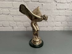 &nbsp;“Spirit of Ecstasy” a late 20th century silvered cast metal desk mascot,