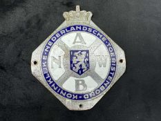 1930s Koniinklijk Nederlandsche Toeristenbond enamelled members car badge,