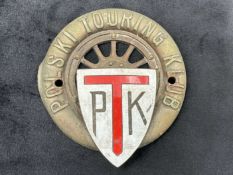 1930s Polski Touring Klub members car badge,