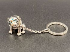 DUNHILL, a Continental silver “Bulldog” key chain and fob,