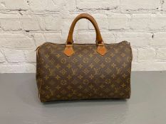 LOUIS VUITTON, Speedy 35, monogram canvas and stitched leather holdall,