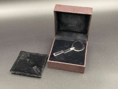 DUNHILL, a modern silver and chrome metal keyring,