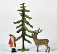 Heyde, Weihnachtsmann mit Rentier und Baum
