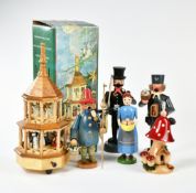 Erzgebirge, 4 Räuchermännchen, Pyramide